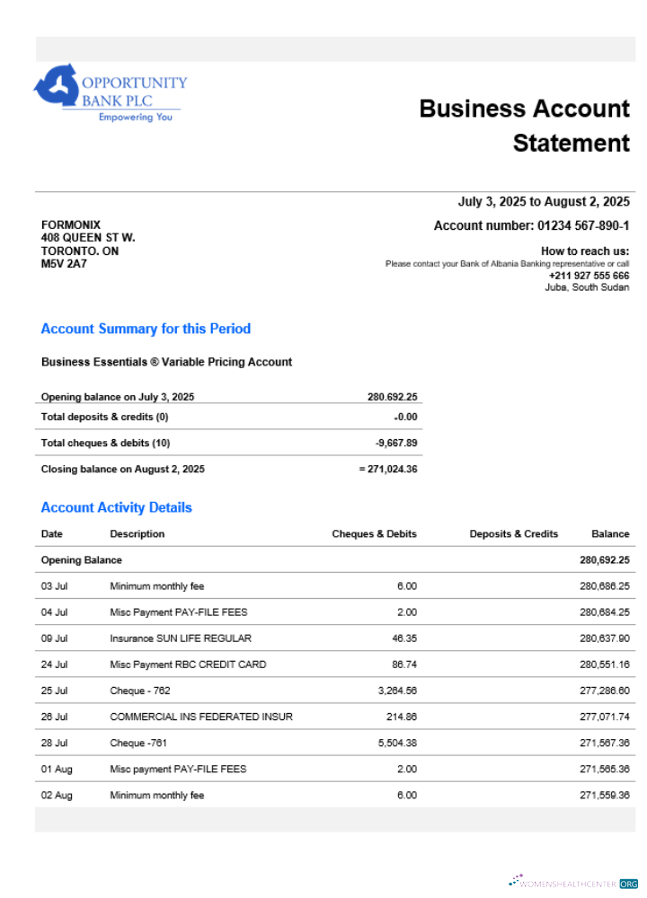 Download South Sudan Opportunity enterprise statement Word and PDF template Photoshop template